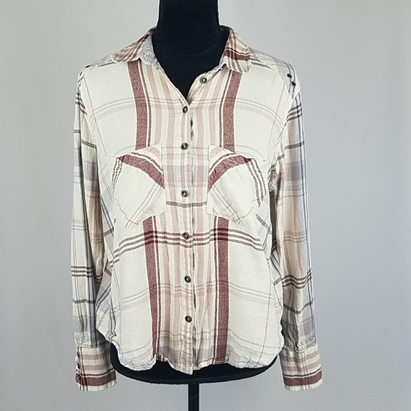 Free People Tops - Free People XS Wesley plaid button down shirt